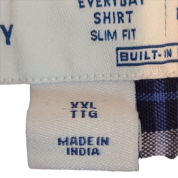 Old Navy XXL red blue plaid buttoned down long-sleeved shirt westerncore - Picture 9 of 14